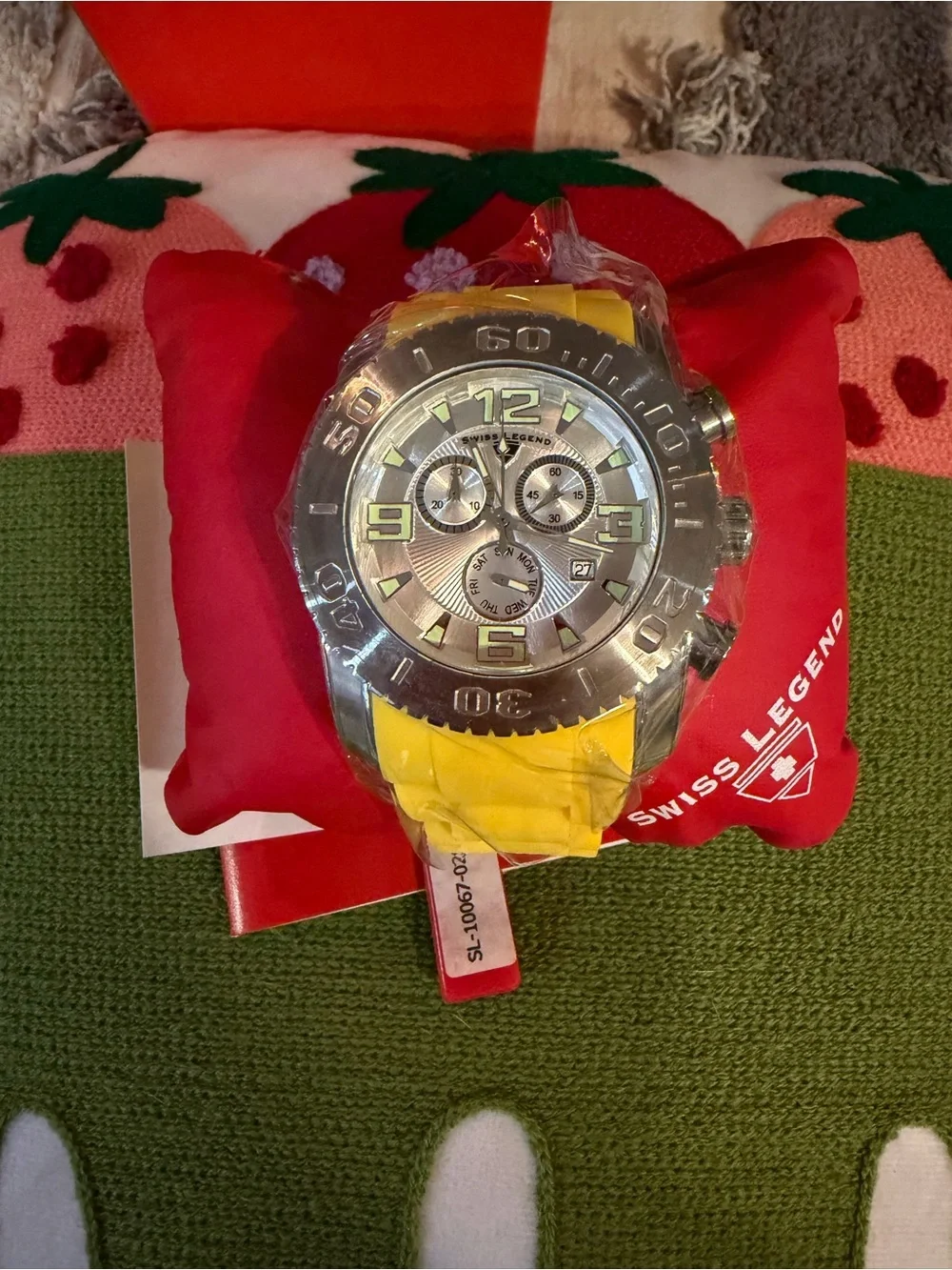 Swiss Legend Commande  Men's Chronograph Watch with Yellow Strap/Silver